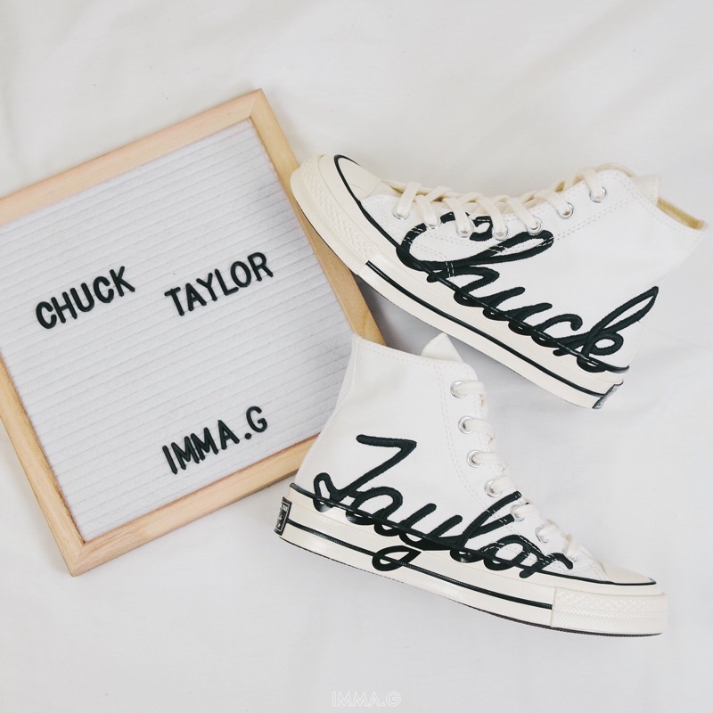 Giày Converse 1970s “CHUCK TAYLOR” Signature Trắng Cao Cổ Hàng Chính Hãng | IMMA.G