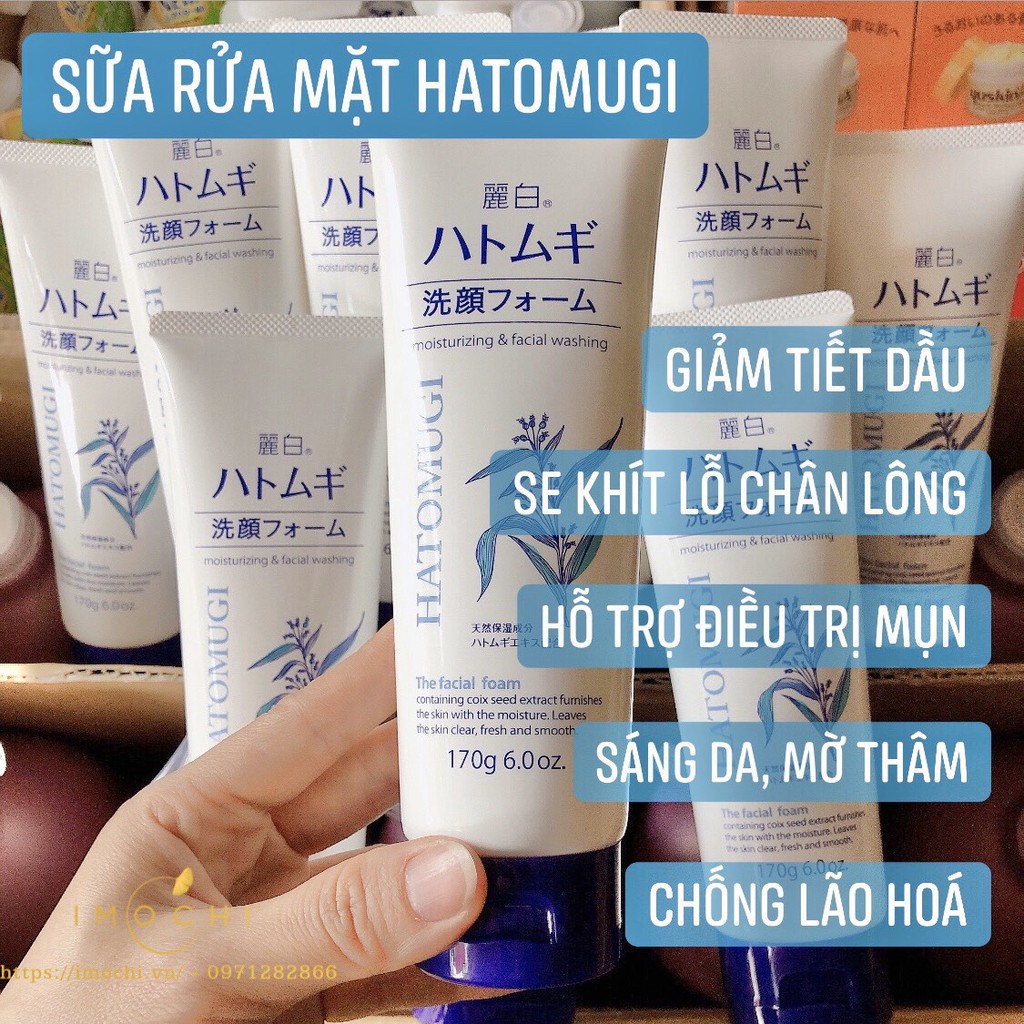 Sữa Rửa Mặt Ý Dĩ Hatomugi Dưỡng Ẩm Trắng Da Ngừa Mụn Nhật Bản