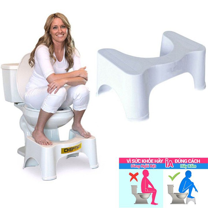 Ghế kê chân toilet chống táo bón Chefman [FREESHIP]