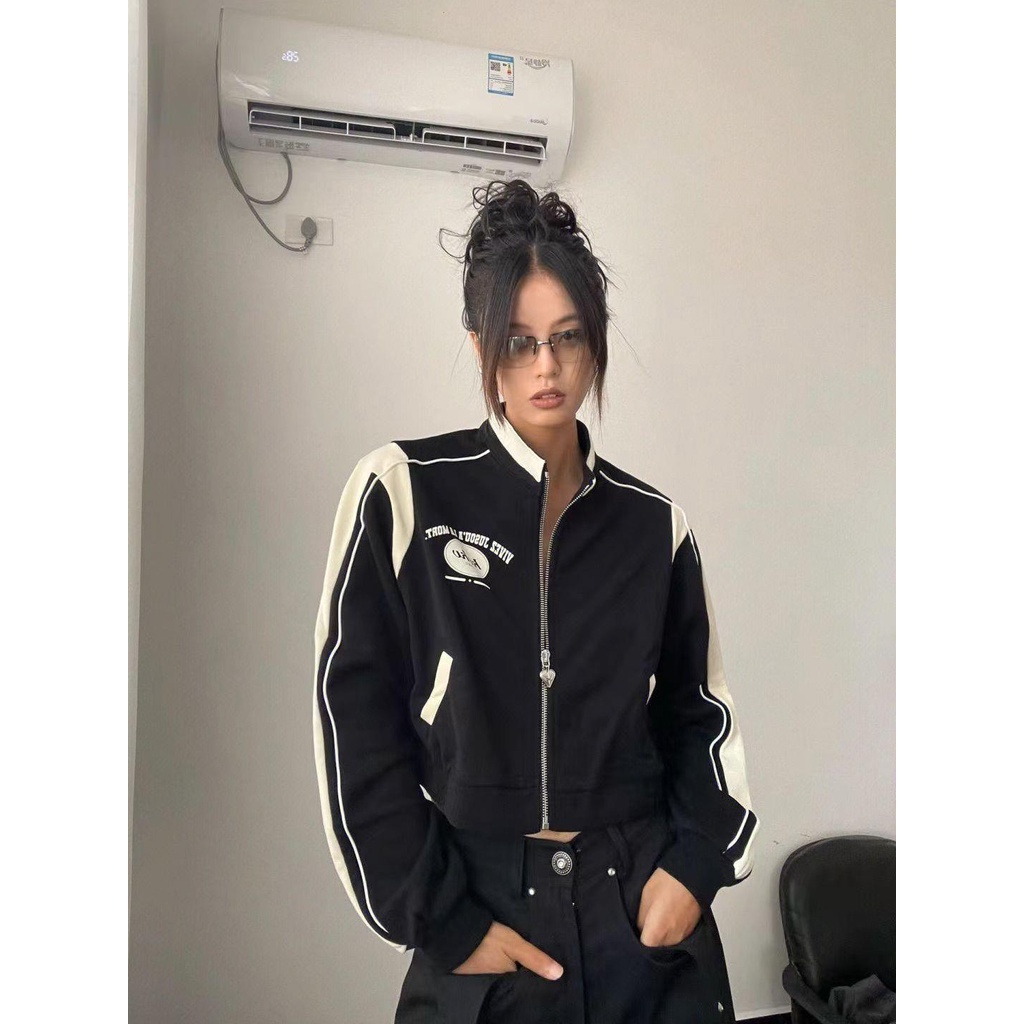 Áo Cotton Nguyên Chất Dáng Ôm In Đường Kẻ Ruy Băng Màu Trắng Đen Thể Thao Giản Dị In Họa Tiết Kvvv Jack