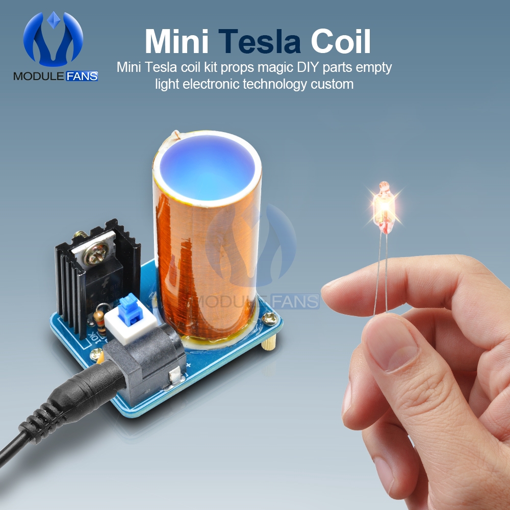 BD243 Mini Tesla Coil Kit Magic Props DIY Parts Empty Lights Technology Diy Electronics BD243C