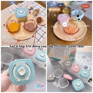 Set 6 hộp trữ đông đa năng cao cấp misuta dung tích 120ml - ăn dặm linklink store
