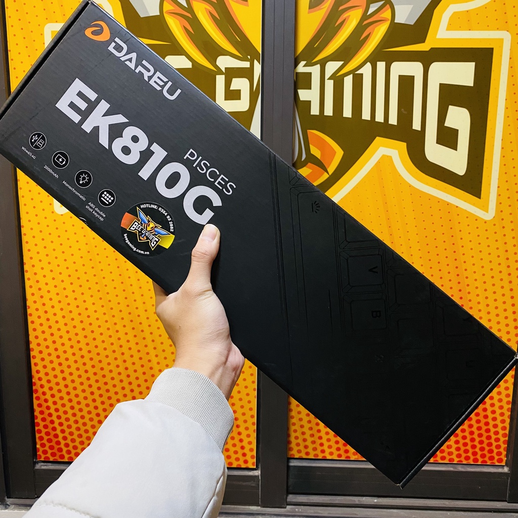 Bàn phím cơ không dây giá rẻ Dareu EK810G | Led Trắng | Hàng chính hãng bảo hành 24 tháng