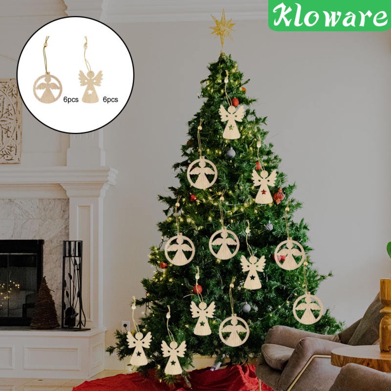 Set 12 miếng gỗ treo trang trí cây thông Noel, Trang Trí Noel Giáng Sinh