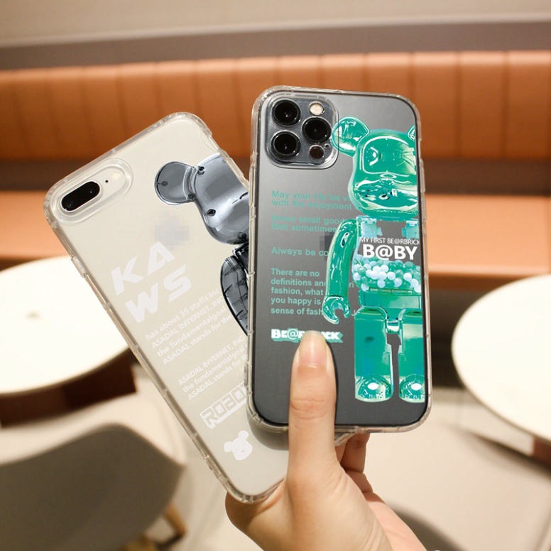 Ốp lưng iphone 6, 6s plus, 7 8 Plus, X, XS, XR, XSMAX, 11, 12, 13 PROMAX TRONG SUỐT BEARBRICK CỰC HOT PKVN