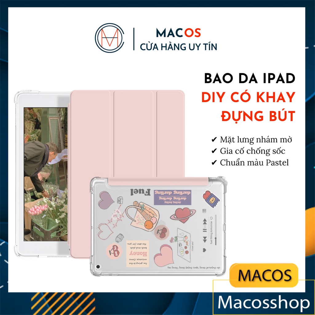 [HIGHLY RATED] Bao da Ipad DIY có khay đựng bút, nhám mờ chống ố - Case ốp lưng Gen 7/8 10.2 Air 3 4 Pro 11 12.9 (AB05)