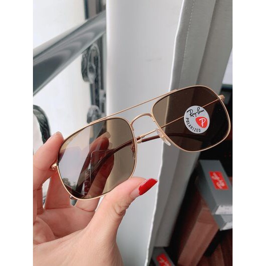 Kính mát Rayban RB3595 901383 mắt Phân cực, dáng vuông ⚜️Hàng Authentic⚜️