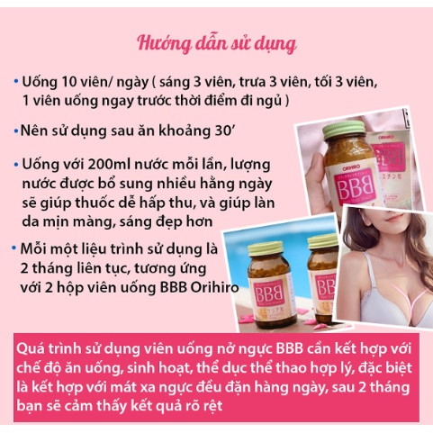 Viên Uống ORIHIRO BBB Best Beauty Body Tăng Kích Thước Và Săn Chắc Ngực 300 Viên/Hộp