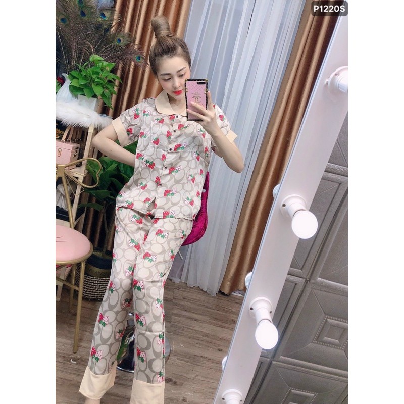 Bộ Pijama cộc tay lụa cao cấp . Bộ Pijama thời trang sang xịn mềm mịn