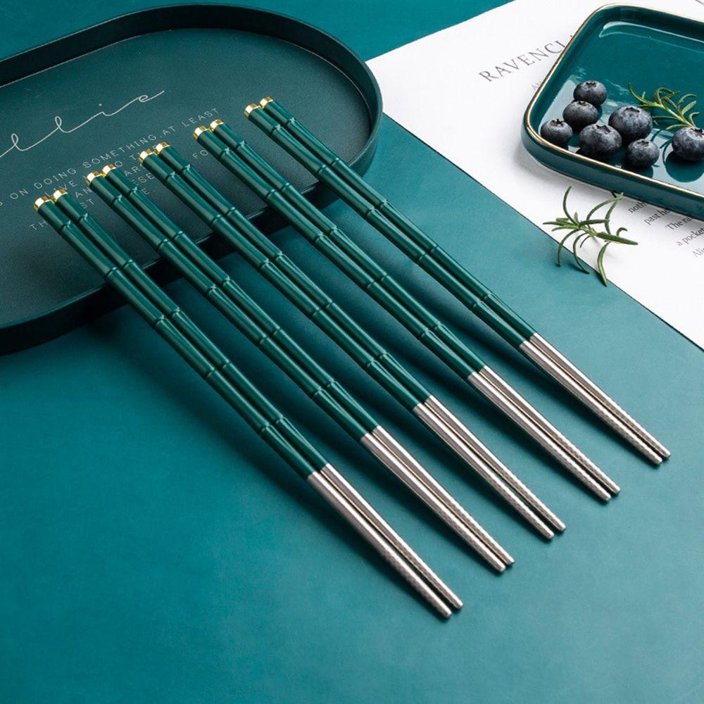 IVORY 1 Đôi Đũa Chống Trượt Bằng Thép Không Gỉ 304 Chất Lượng Cao