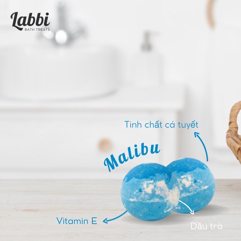 MALIBU [Labbi] Bath bomb / Viên sủi bồn tắm / Bom tắm / Viên thả bồn tắm