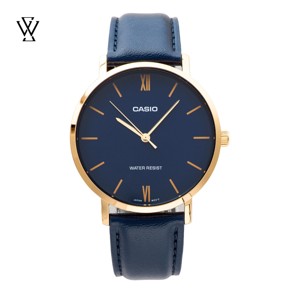 Đồng Hồ Quartz Nam Casio WATCHSTORE MTP-VT01GL-2BUDF Thiết Kế Kính Khoáng 40mm, Dây Đeo Da Và Vỏ Thép Không Gỉ