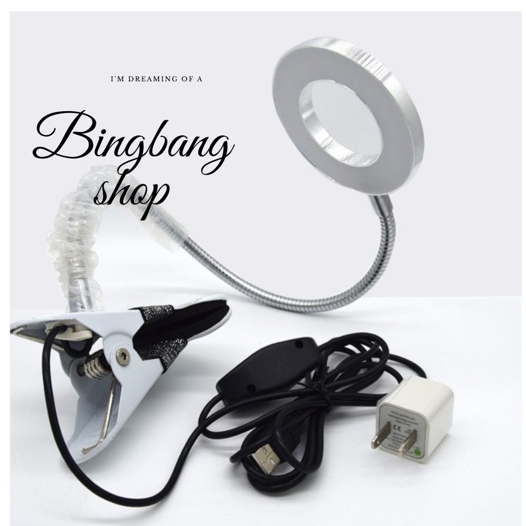Đèn LED kẹp bàn 2 màu ánh sáng - làm việc, làm nail, nối mi.