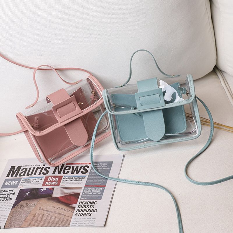 Túi đeo chéo loại nhỏ trong suốt thời trang mùa hè cho nữ