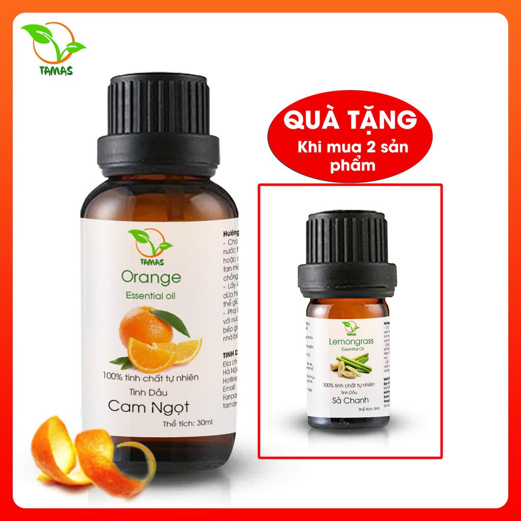 Tinh dầu Cam Ngọt 30ml,50ml TAMAS,Tinh dầu thơm phòng,kháng khuẩn,làm đẹp,giải stress,dùng cho đèn xông, máy khuếch tán.