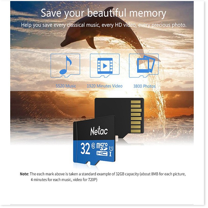 Thẻ Nhớ Memory Card Netac 32Gb Class 10 Ultra 80mbs Chính Hãng