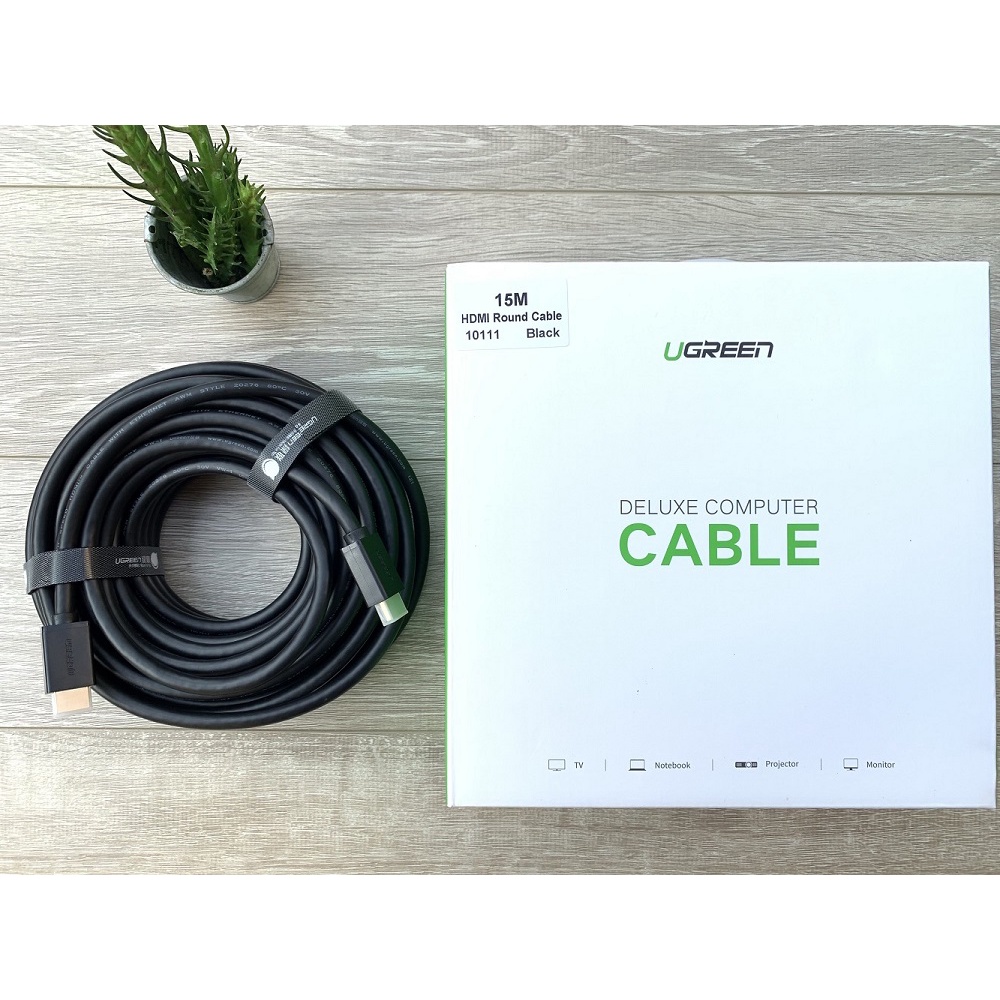 Cáp HDMI dài 15M cao cấp hỗ trợ Ethernet + 1080p@60hz HDMI Ugreen 10111 - Chính hãng bảo hành 18 tháng