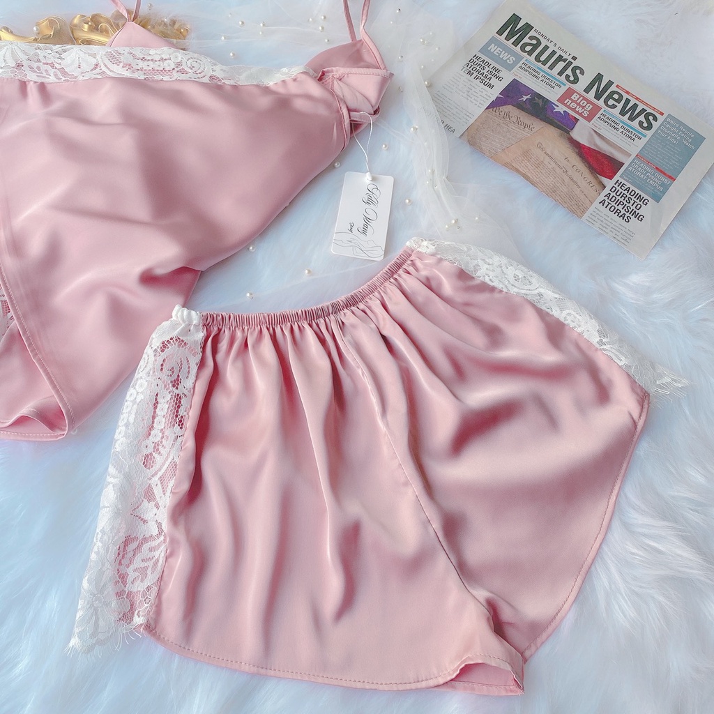 Bộ ngủ lụa Latin cao cấp sexy KELLY WANG SX145 ( hình thật hình cuối )
