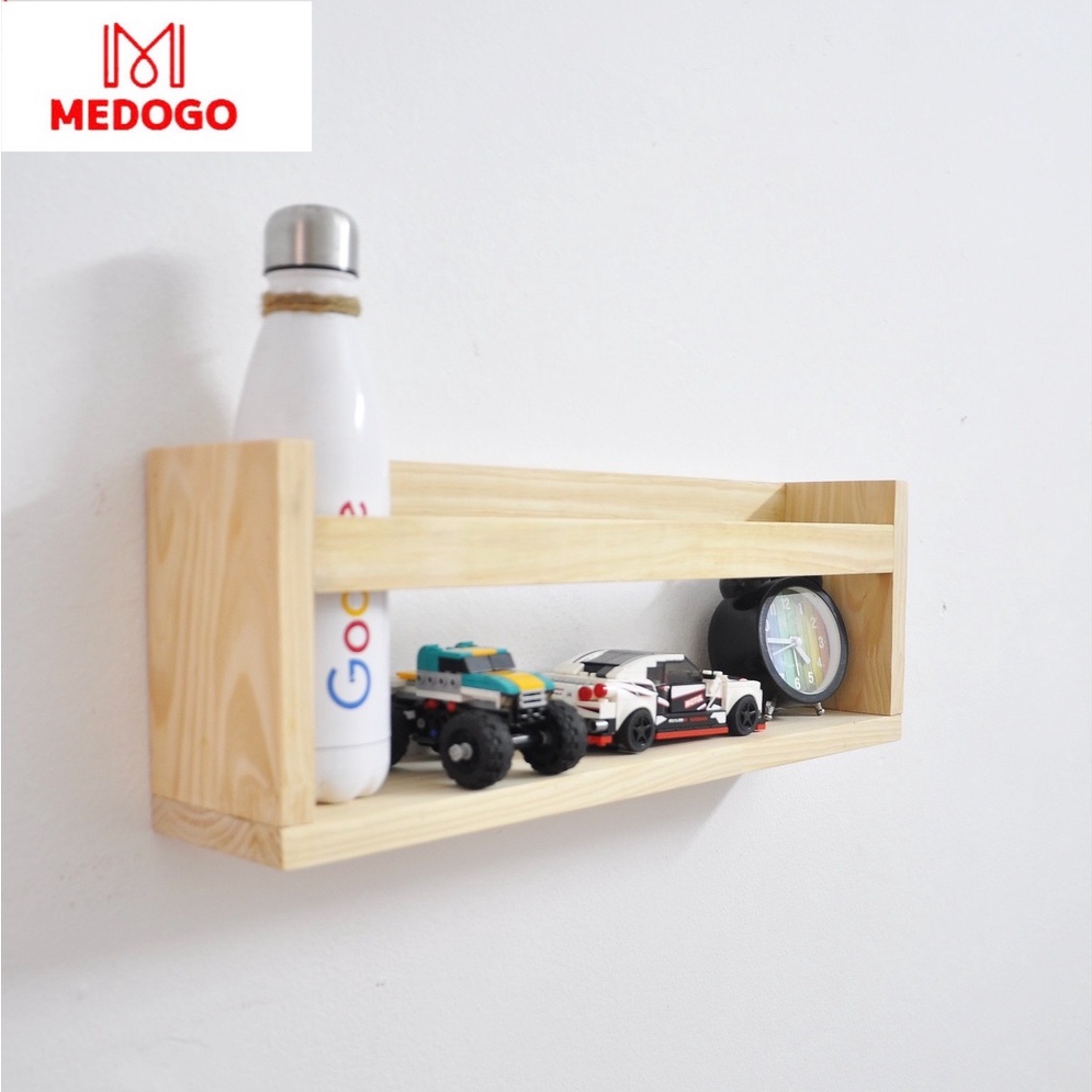 Kệ gỗ MEDOGO treo tường chữ U loại 2 tiện lợi, thiết kế mới, kệ trang trí