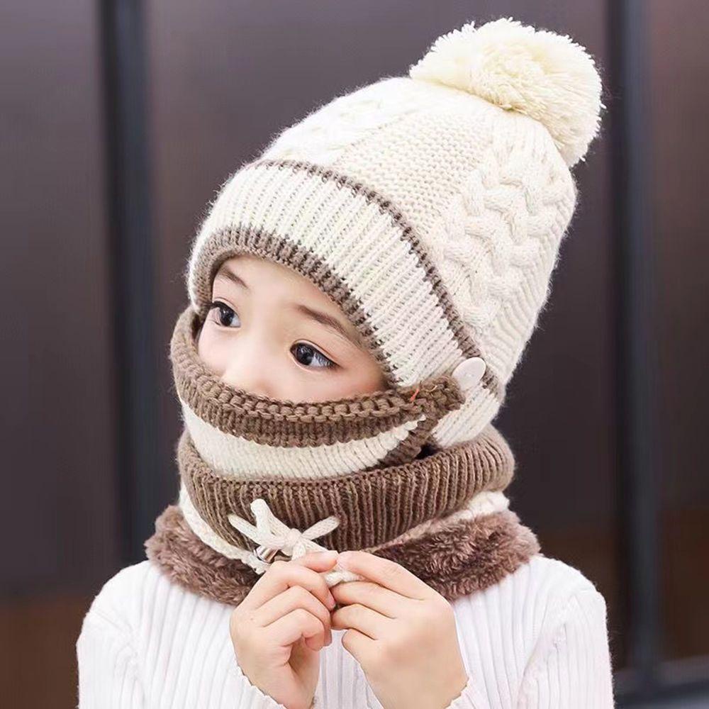 Mũ Len Che Phủ Cổ Giữ Ấm Mùa Đông Cho Bé