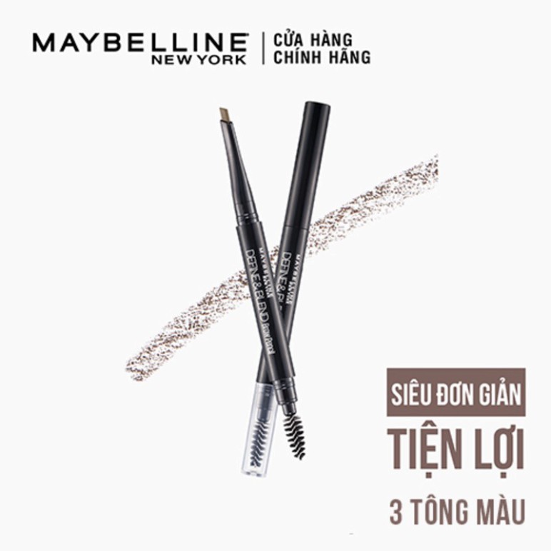 Chì Kẻ Mày 2 Đầu Sắc Nét Tự Nhiên Maybelline New York Define & Blend Brow Pencil 0.16g Hàng Chính Hãng | BigBuy360 - bigbuy360.vn