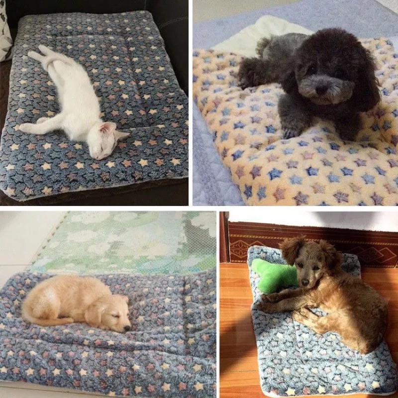 Thảm nằm lót chuồng cho chó mèo bông êm ái, thảm nằm thú cưng mềm mịn