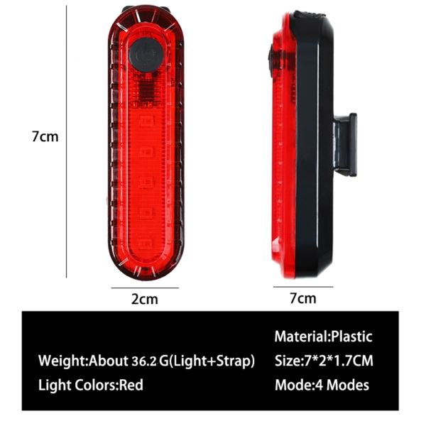 Đèn LED đuôi xe đạp cảnh báo an toàn có thể sạc được nhiều lần B