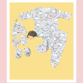 Set quần áo sơ sinh Bunny cotton xuất dư cho bé trai bé gái sơ sinh 0-3 tháng