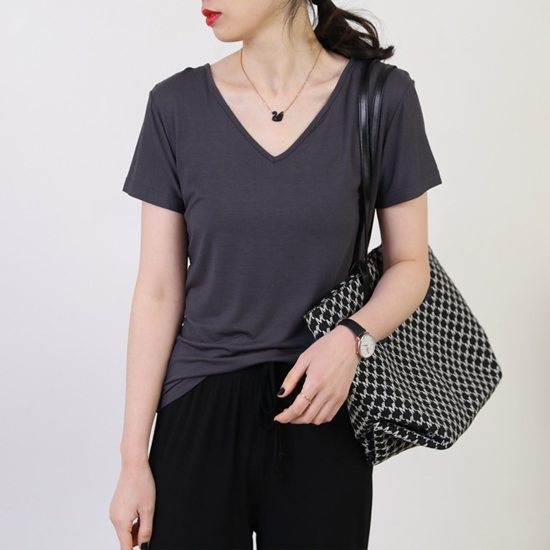 Áo Thun Tay Ngắn Cổ Chữ V Dáng Rộng Thời Trang Mùa Hè Kiểu Mới Cho Nữ Size M-2XL