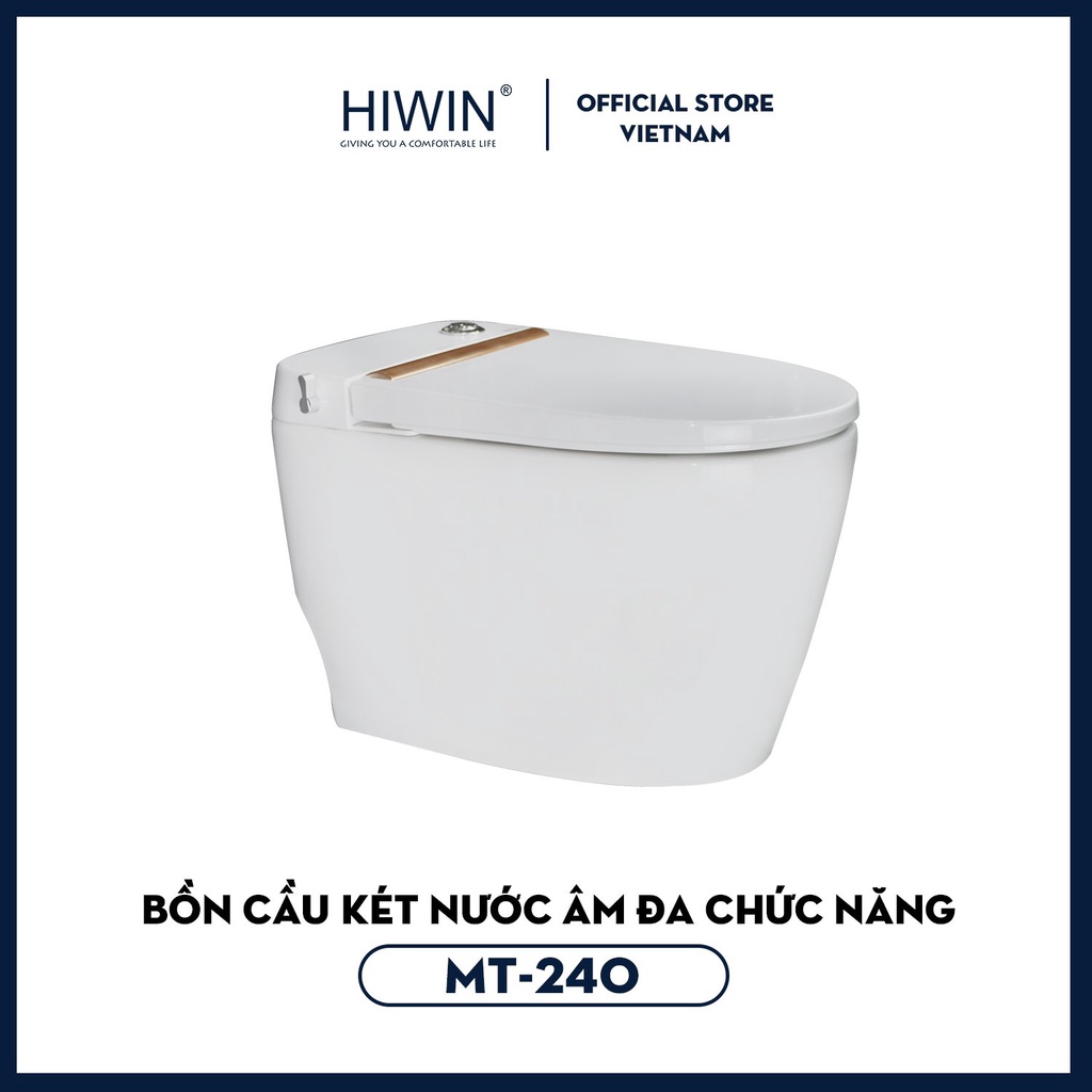 Bồn cầu két nước âm có vòi xịt rửa vệ sinh cao cấp Hiwin MT-240 (665*390*510mm)