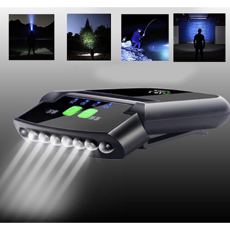 Đèn pha LED kẹp cảm ứng ánh sáng có thể sạc lại dùng cho cắm trại ngoài trời
