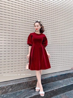 Đầm nhung đỏ cao cấp