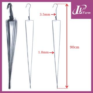 Móc inox bẻ vai treo chậu hoa lan, cây cảnh 90cm - 100% inox cao cấp