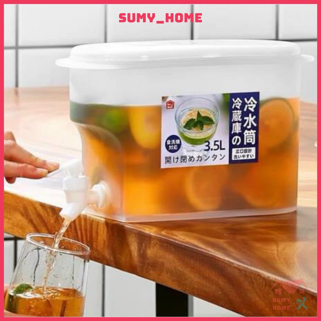 Bình đựng nước để tủ lạnh đi dã ngoại có vòi nắp đậy kín pha nước ngọt trái cây giải khát uống tiện ích SUMYHOME