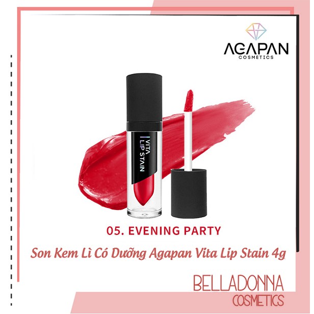 [Sale 50%] Son Kem Lì Có Dưỡng Agapan Vita Lip Stain 4g