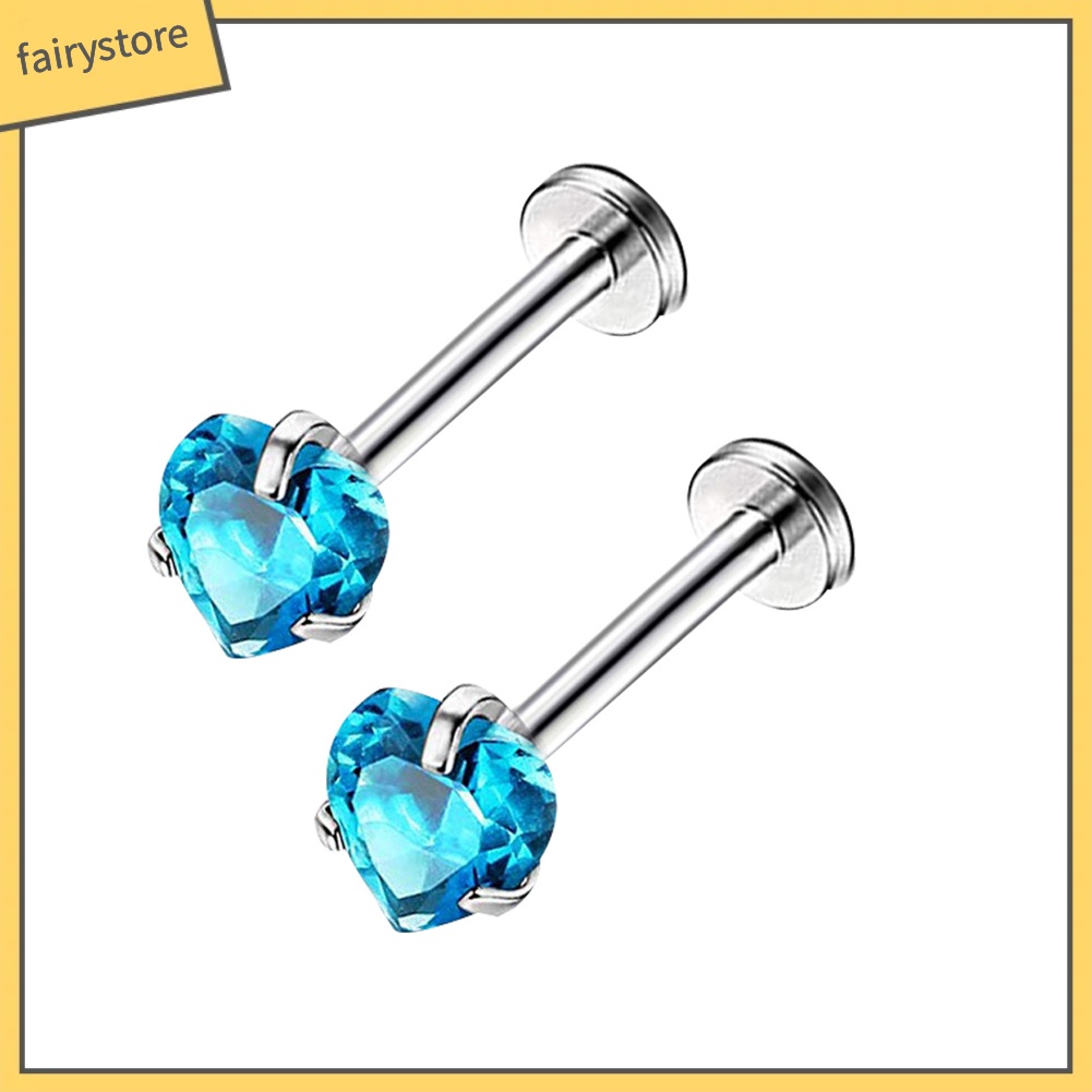 Cặp khuyên môi đính đá bằng inox thời trang cho nữ