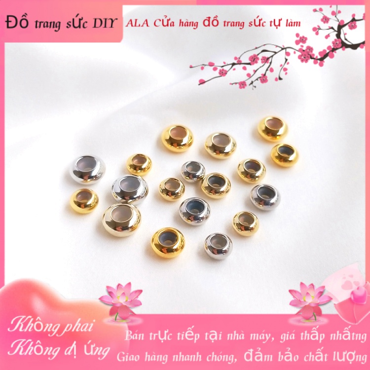 ❤️Trang sức DIY❤️Hạt Silicon 14k 18K Màu Vàng Nhạt Dùng Xỏ Vòng Tay DIY[Hạt tròn/Hạt cách ly/vòng tay/vòng cổ/hoa tai]