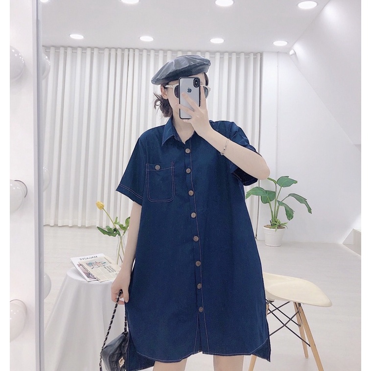 Đầm Suông ULLZANG SHIRT DRESS form rộng oversize