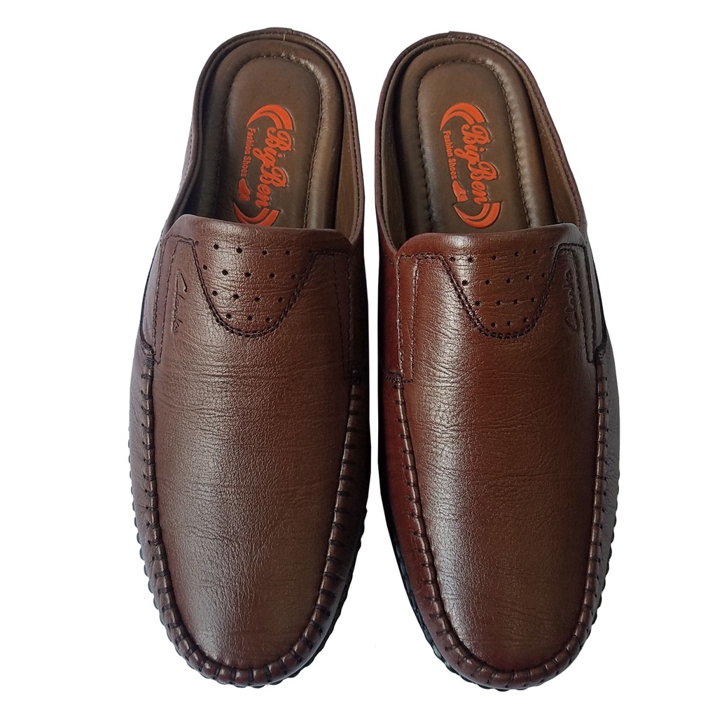 Dép Bít Mũi Nam BIGBEN Da Bò Thật Cao Cấp SB40