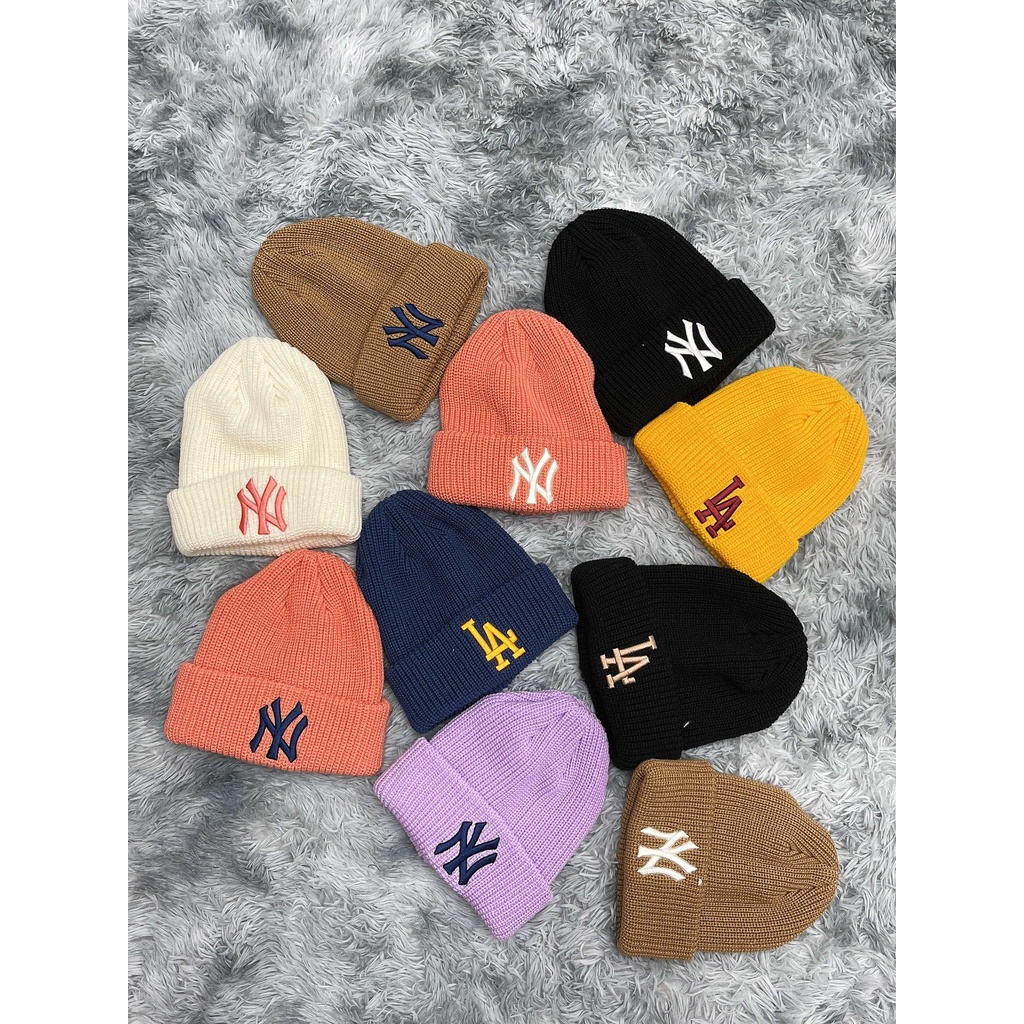 Mũ Len Thêu NY LA Beanie Basic N70