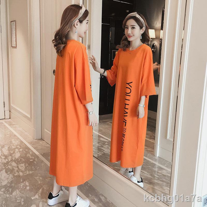Mùa xuân và hè phiên bản mới của Hàn Quốc bộ quần áo ngủ nữ màu trơn đồ cỡ lớn cho người béo, dài tay, váy d