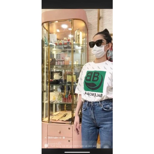 Áo Phông Tay Lỡ Unisex Freesize Áo Thun Phông Tay Lỡ Unisex Freesize Ulzzang Hot-Thun Form Rộng In Chữ BB Xanh