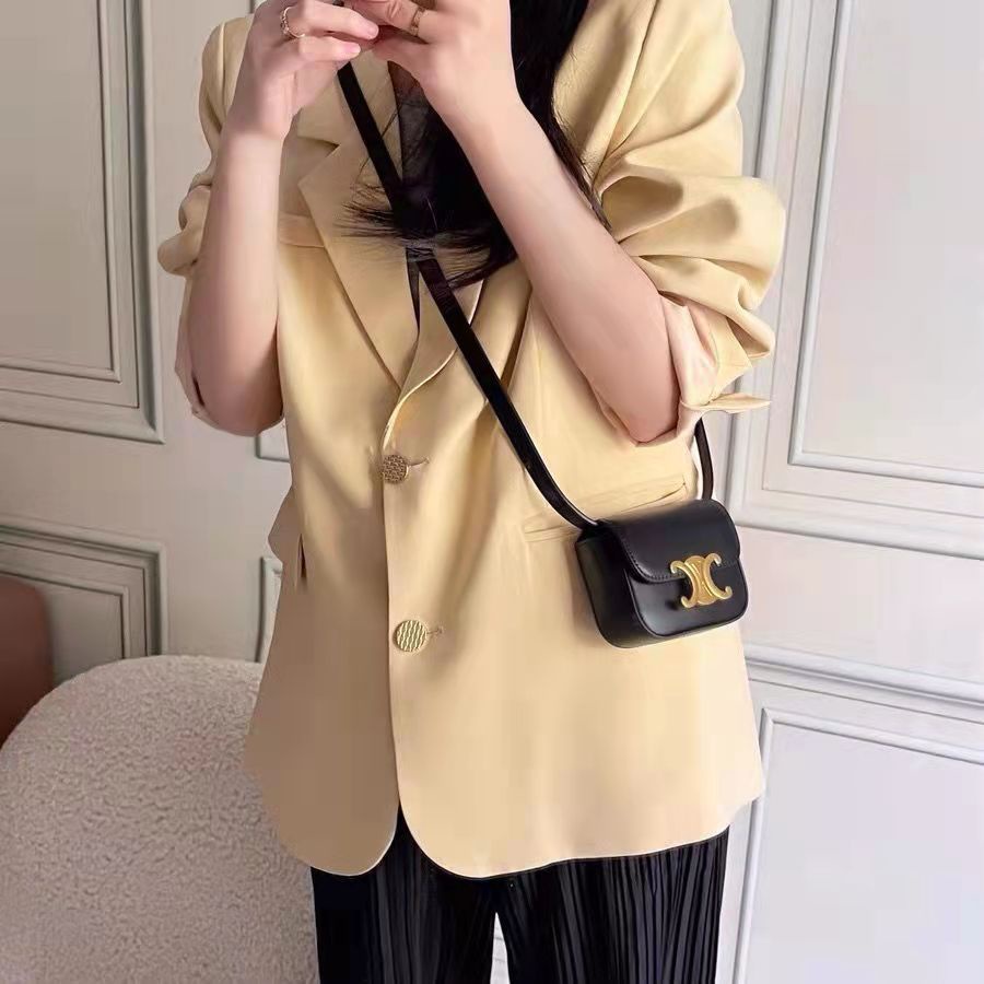 One Túi Đeo Chéo Dáng Vuông Nhỏ Chất Liệu Da PU Cao Cấp