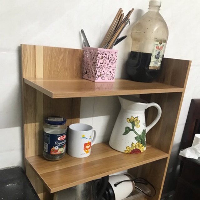 Kệ gỗ cùng vải côtton