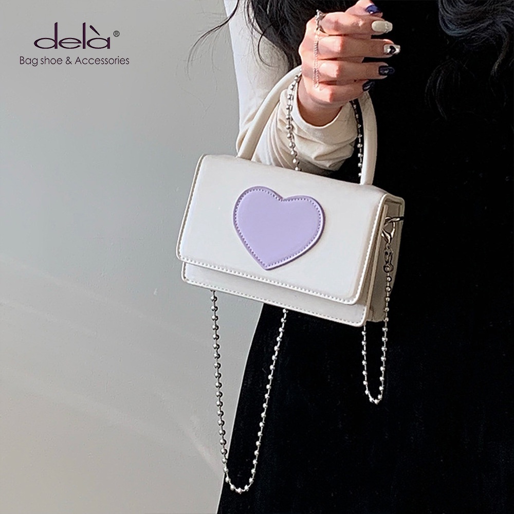 Dela Túi Đeo Chéo Hình Vuông Nhỏ Màu Sắc Tương Phản Phong Cách Hàn Quốc 2022 Cho Nữ