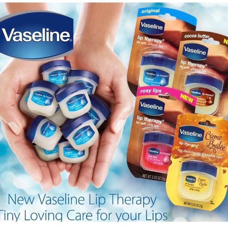 Sáp Dưỡng Vaseline 7g - Sáp Dưỡng Môi Vaseline Lip Therapy Mỹ 7g/hũ