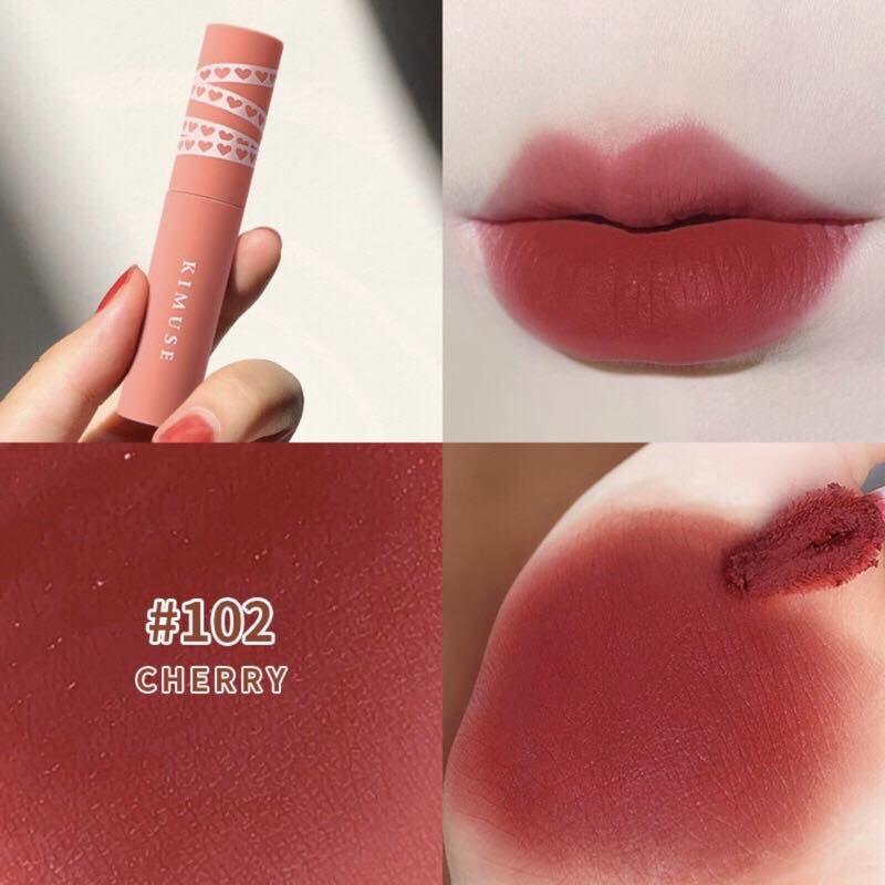Son kem KIMUSE 5ml son kem lì, ẩm mướt môi và lên màu chuẩn với sắc tố cao, dễ phối hợp với nhiều phong cách thời trang