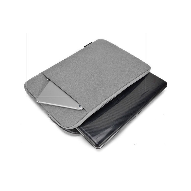 Túi Chống sốc Ipad - laptop vải bố siêu dày có lót nhung 13&quot;6 -15&quot;6 inch có Ngăn trước Shalla S002