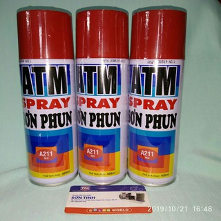 SƠN XỊT MÀU ĐỎ RED A211 (ATM hoặc WIN)
