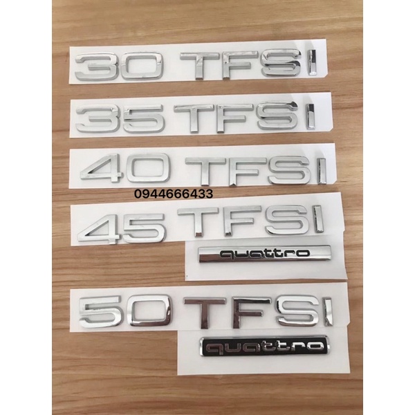 Chữ 3.0 TSFI , Chữ 3.5 TFSI , Chữ 4.0 TFSI , Chữ 4.5 TSFI , Chữ 5.0 TSFI